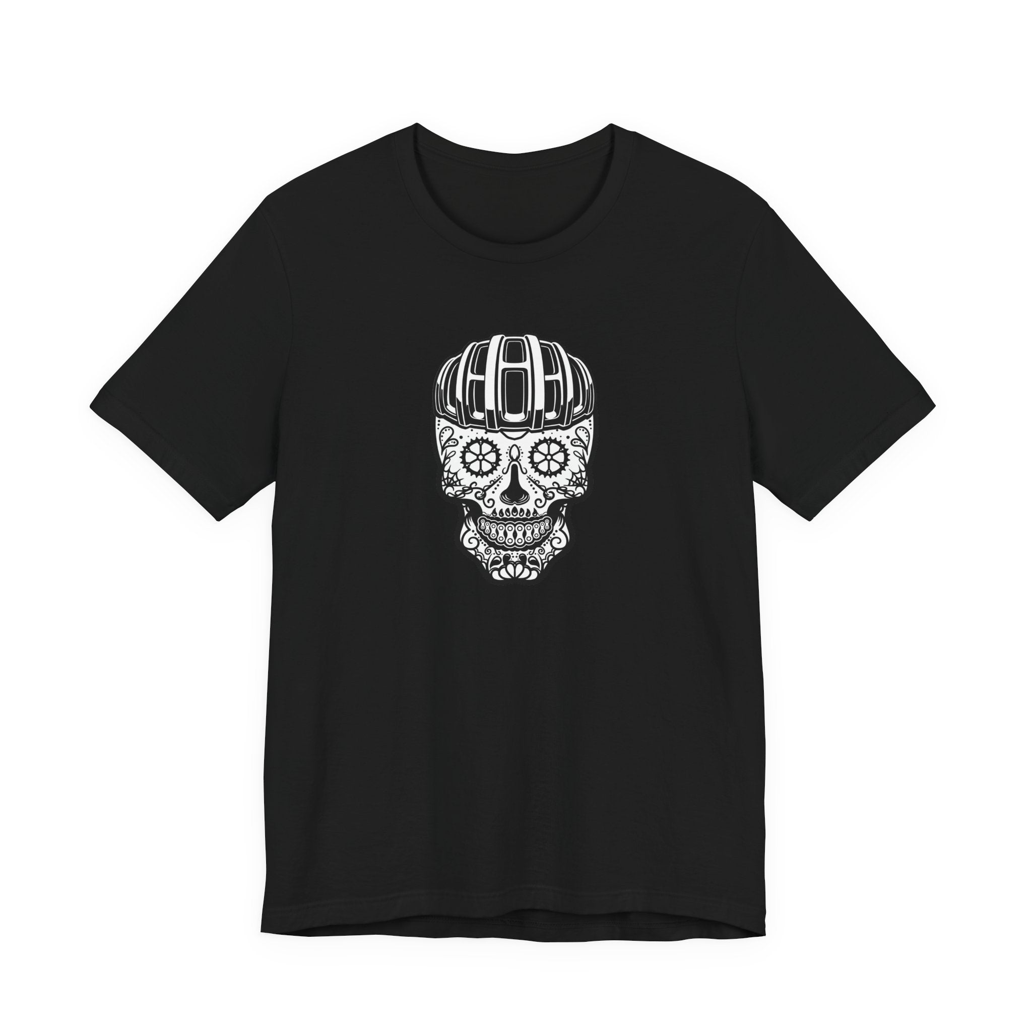 Bike Calavera (Black & White) | Cycling T-Shirt Inspired by Día de los Muertos