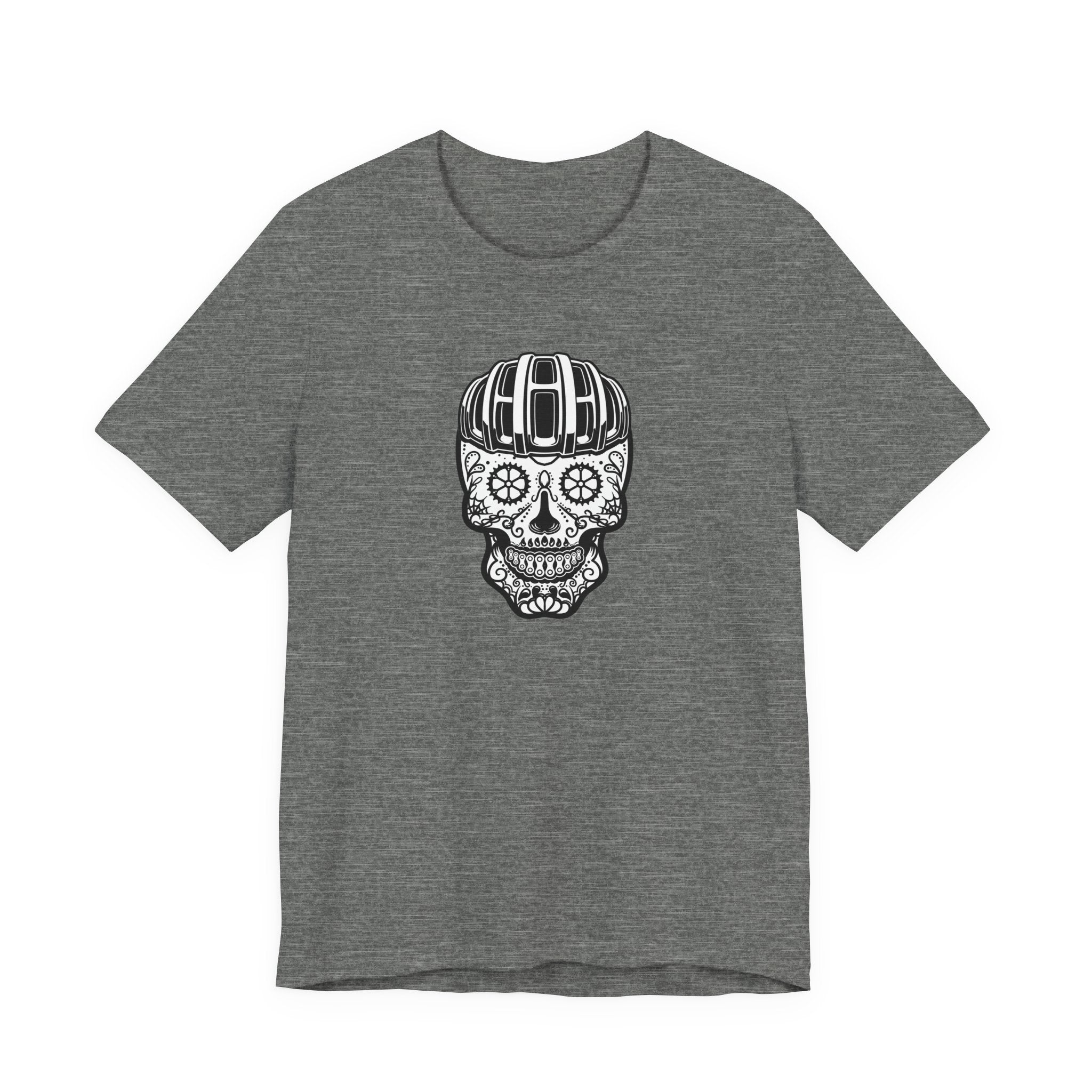Bike Calavera (Black & White) | Cycling T-Shirt Inspired by Día de los Muertos