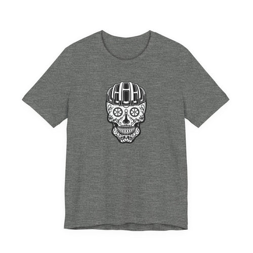 Bike Calavera (Black & White) | Cycling T-Shirt Inspired by Día de los Muertos