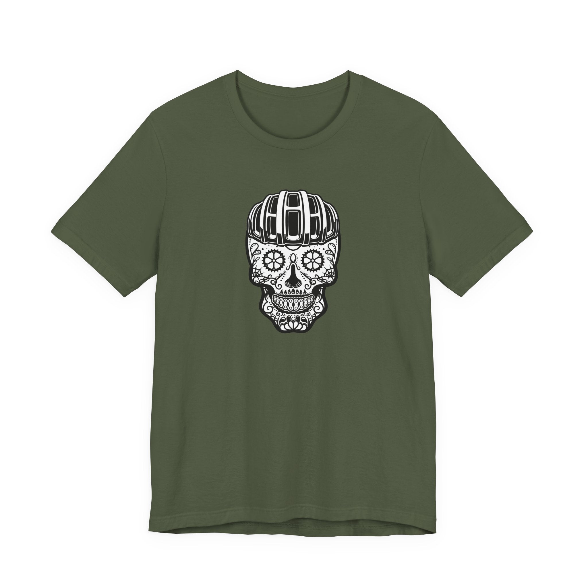 Bike Calavera (Black & White) | Cycling T-Shirt Inspired by Día de los Muertos