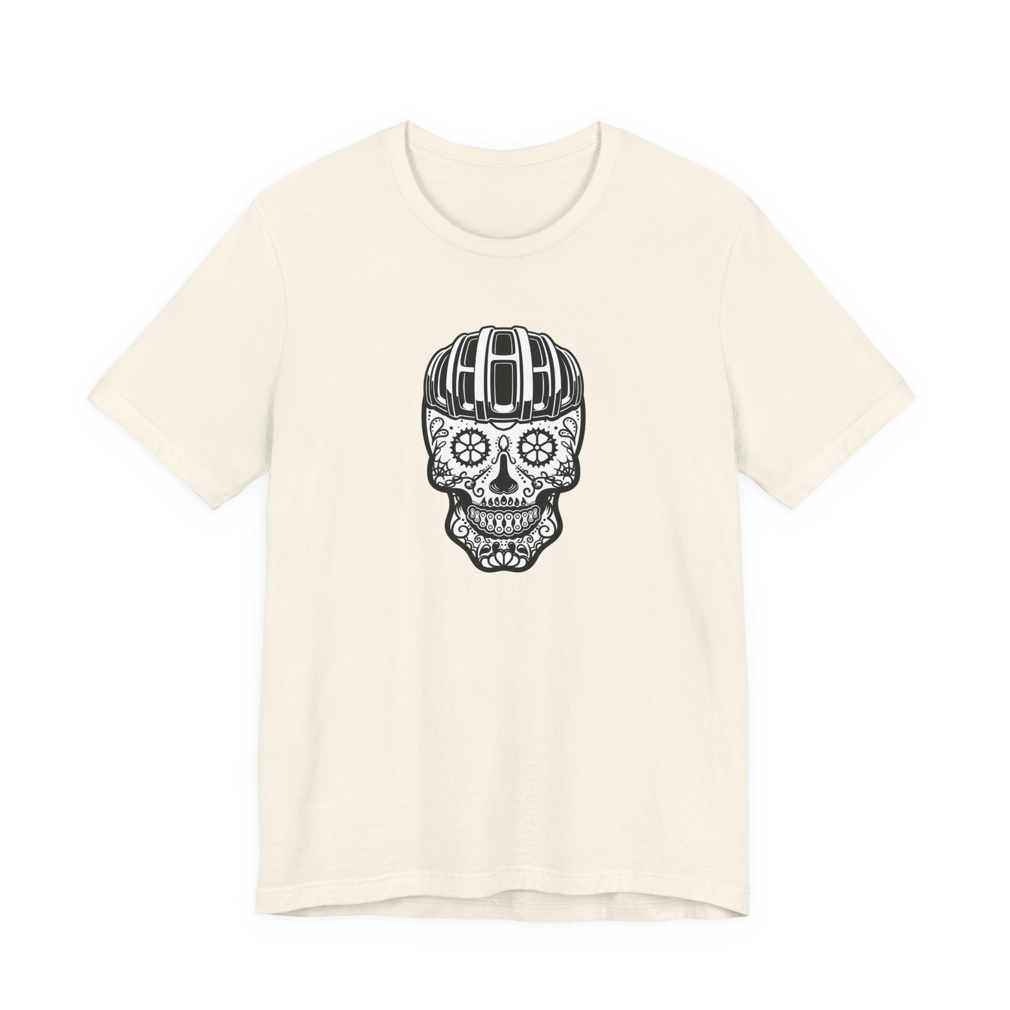 Bike Calavera (Black & White) | Cycling T-Shirt Inspired by Día de los Muertos